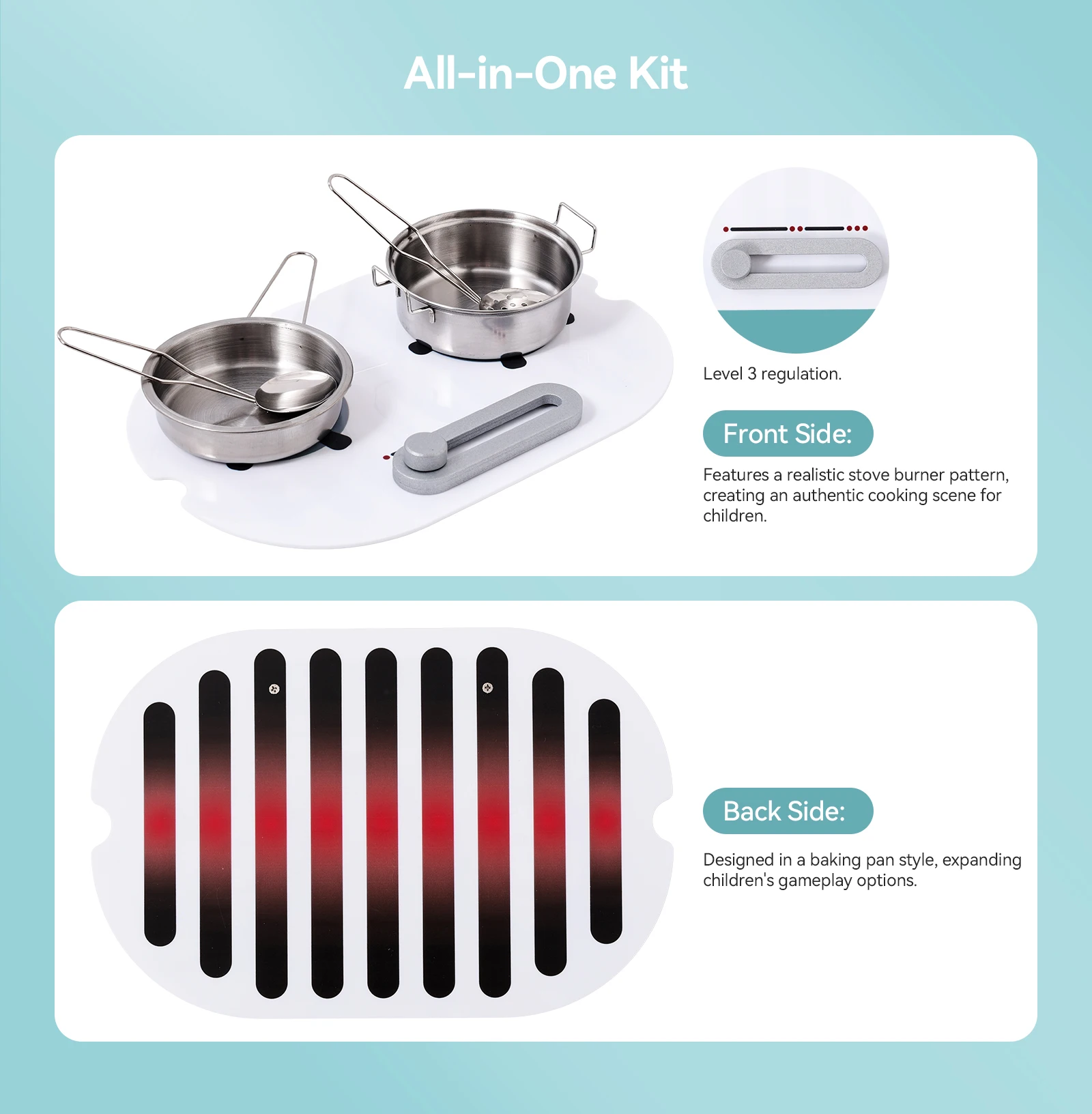 مجموعة ألعاب المطبخ الخشبية للأطفال، ملحقات المطبخ - سطح المطبخ، صينية الخبز، لوح التقطيع، لعبة المطبخ للأولاد والبنات هدية قديمة من 3 إلى 6 سنوات