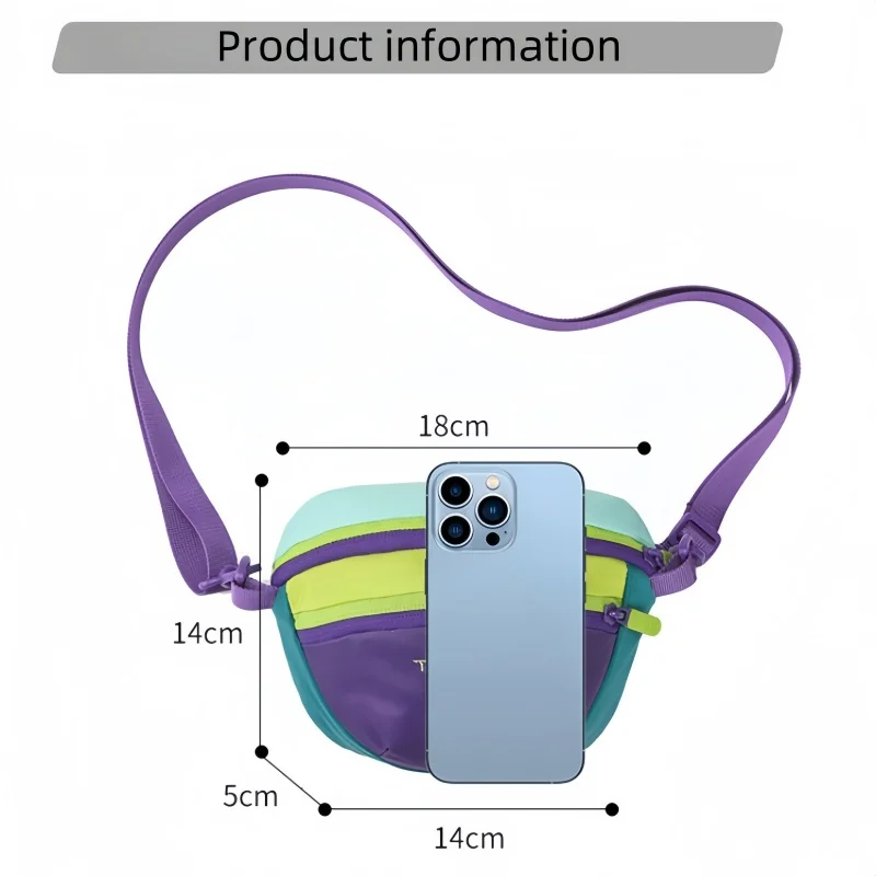 موضة الدوبامين حقيبة كتف الصدر مقاوم للماء المحمولة النايلون حقيبة كروسبودي الرياضة سعة كبيرة تشغيل حقيبة بحزام السفر في الهواء الطلق
