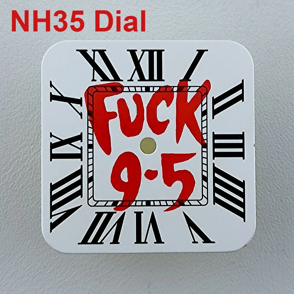 

New NH35 square dial S dial Custom logo Arabic Numeral men's watch dial fit NH35 date at 6 o'clock movement watch accessorie