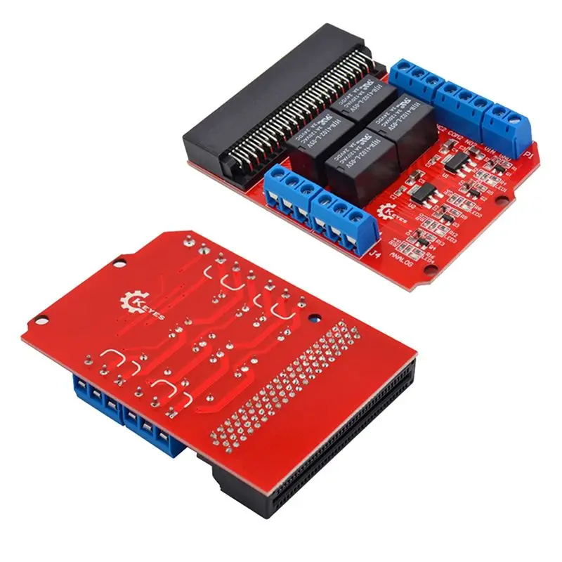 SCLS Microbit 4 Channel Relay Module Shield 5V High Trigger Programming Educational Kids Teaching Microbit Expansion Board