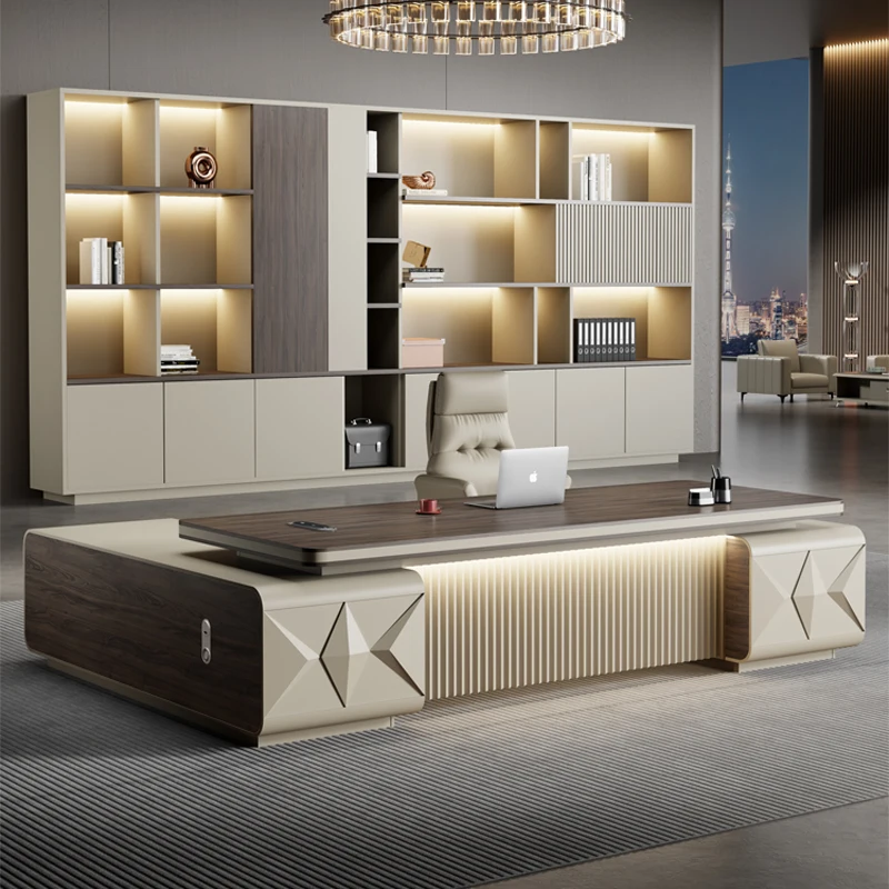 

L Shaped Designer Office Desks Floor Organizer Asthetic Computer Desks Corner Study Wood Mesa De Escritorio Office Furniture
