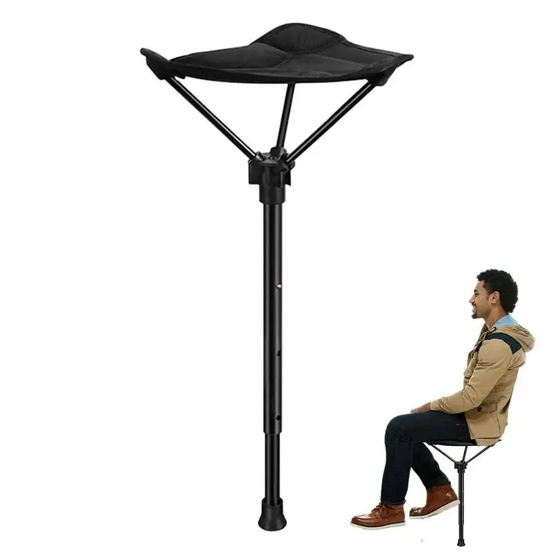 Camping Stool Retractable Hiking Chair Outdoor Folding Chair Adjustable Camping Stool for Adults Fishing Hiking Gardening