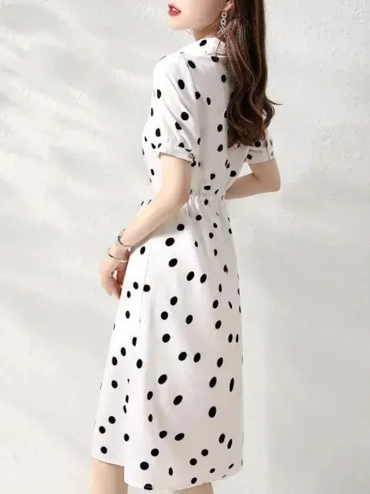 Robe mi-longue en coton pour femme, chemise bandage, t-shirts pour femme, vêtements chics et élégants, promotion, 2024