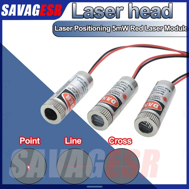 1-10PCS 650nm 5mW 5V Red Point / Line / Cross Laser Diode Module Head Glass Lens Focusable Focus Adjustable Industrial Class