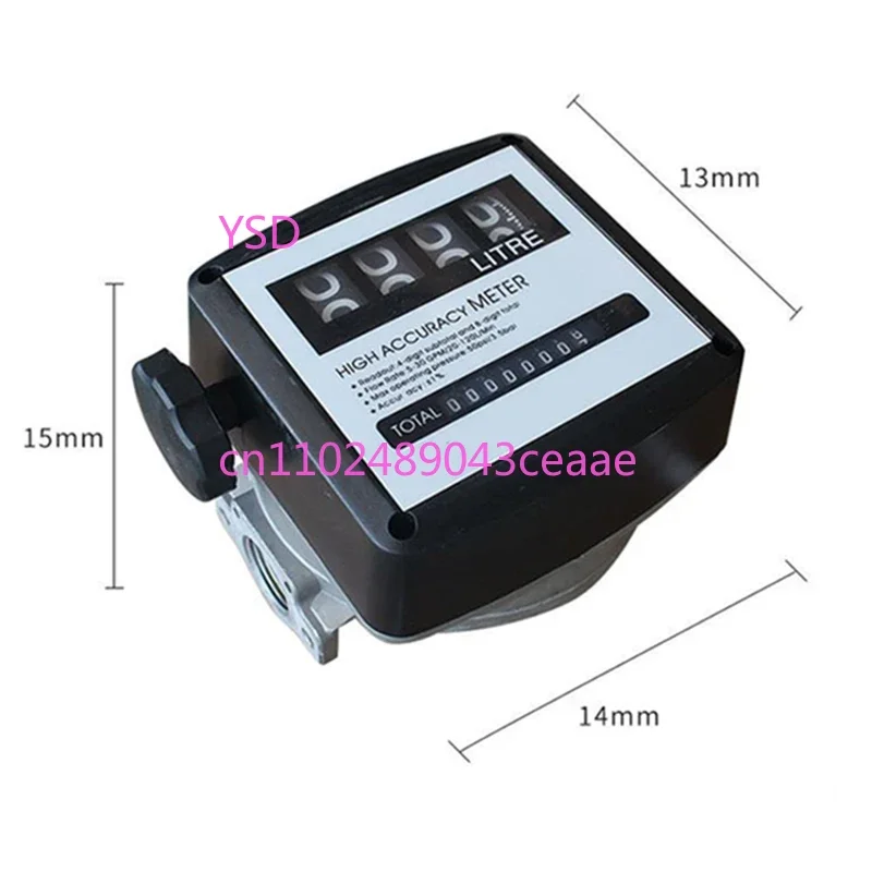 High Accuracy Fuel Flow Meter Mechanical Meter 4 Digital for Diesel Tank Transfer Pump Counter Gallon Meter Flowmeters