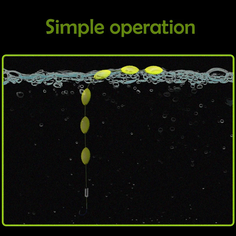 5 10 20 Set Oval Space Bean Fishing Line Fishing Float 6 In 1 String Type Stops Float Stopper Tackle Accessories