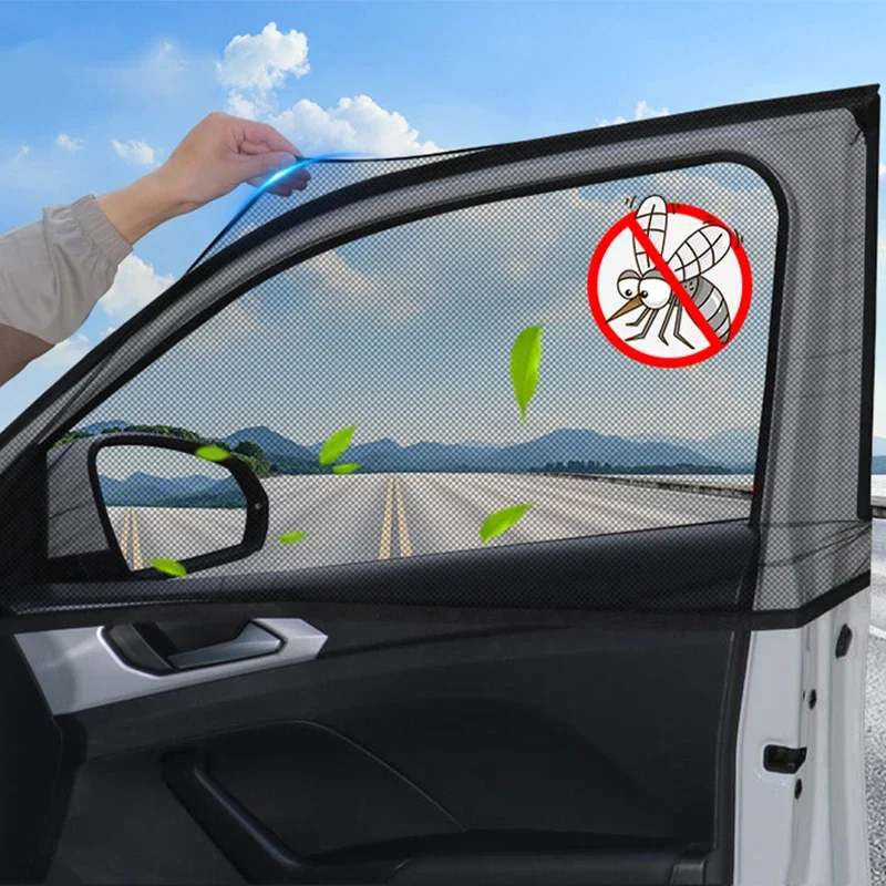 Rede Mosquiteira Universal para Janelas de Carro, 2 Peças, Protetor Solar Anti-Mosquito para Sedans e SUVs