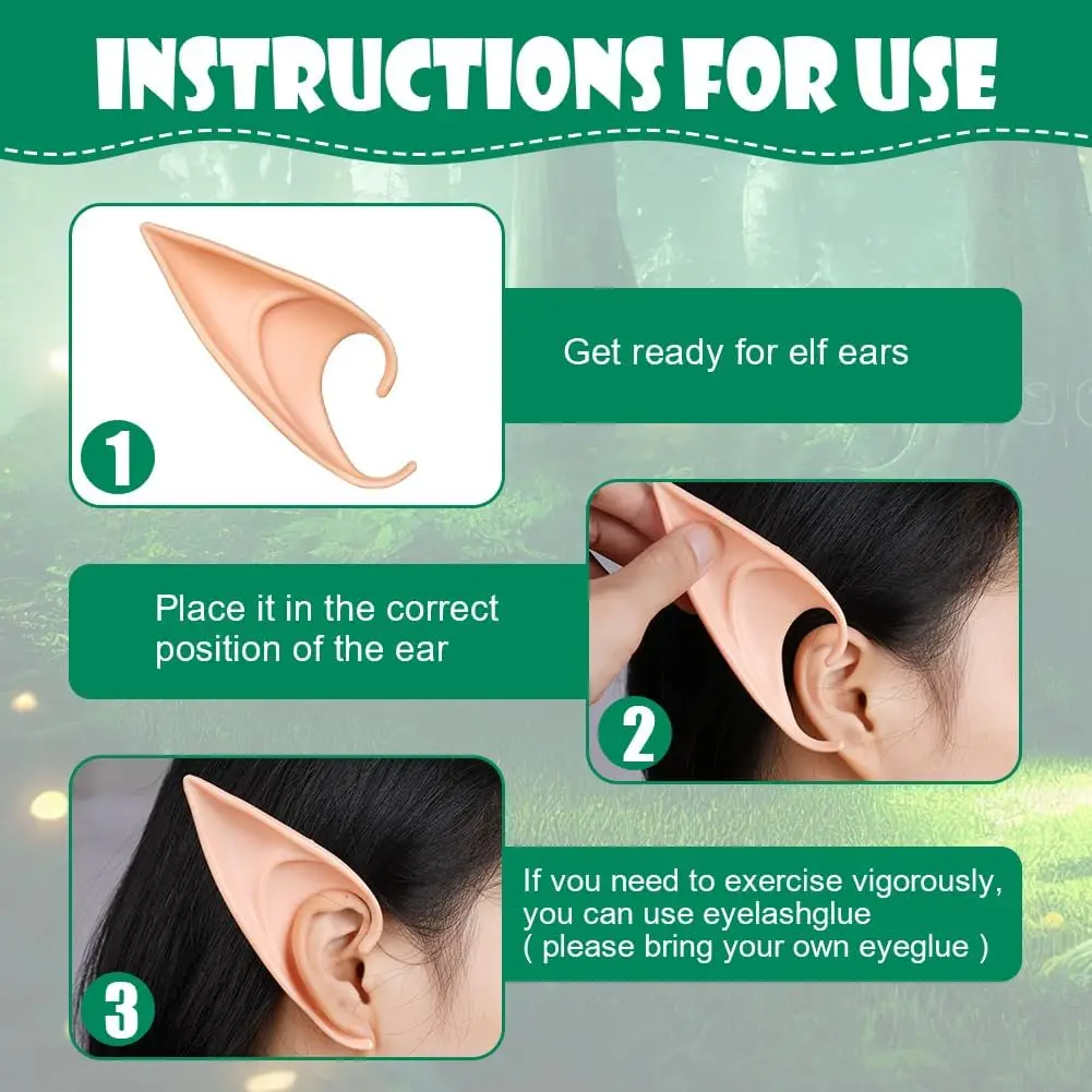 1/2 Paar Cosplay Fee Pixie Elfenohren Weiche spitze Ohren Erwachsene Kinder Halloween Party Kostüm Maskerade Zubehör Dekorationen – Detail 6