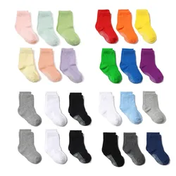 6 paare/los Baumwoll socke mit Gummi griffen Kinder Anti-Rutsch-Boots socken rutsch feste Socken für Boys1-3 Jahre