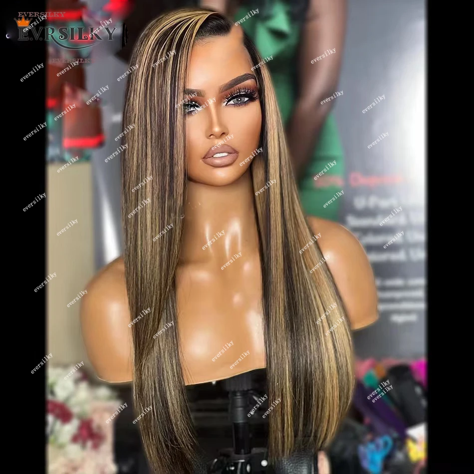 يسلط الضوء على العسل الذهبي شقراء العظام مستقيم الخامس جزء الباروكات عذراء 100% شعر الإنسان الشوكولاته براون رخيصة كامل الباروكات U شكل نهاية 250%