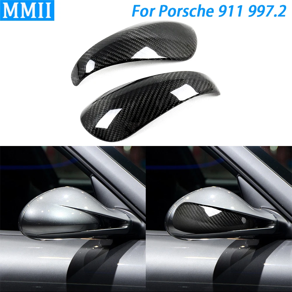 

For Porsche 911 997.2 2009-12 Real Carbon Fiber Rearview Mirror Cover Decorative Car Styling Decoration Retrofitting Accessories