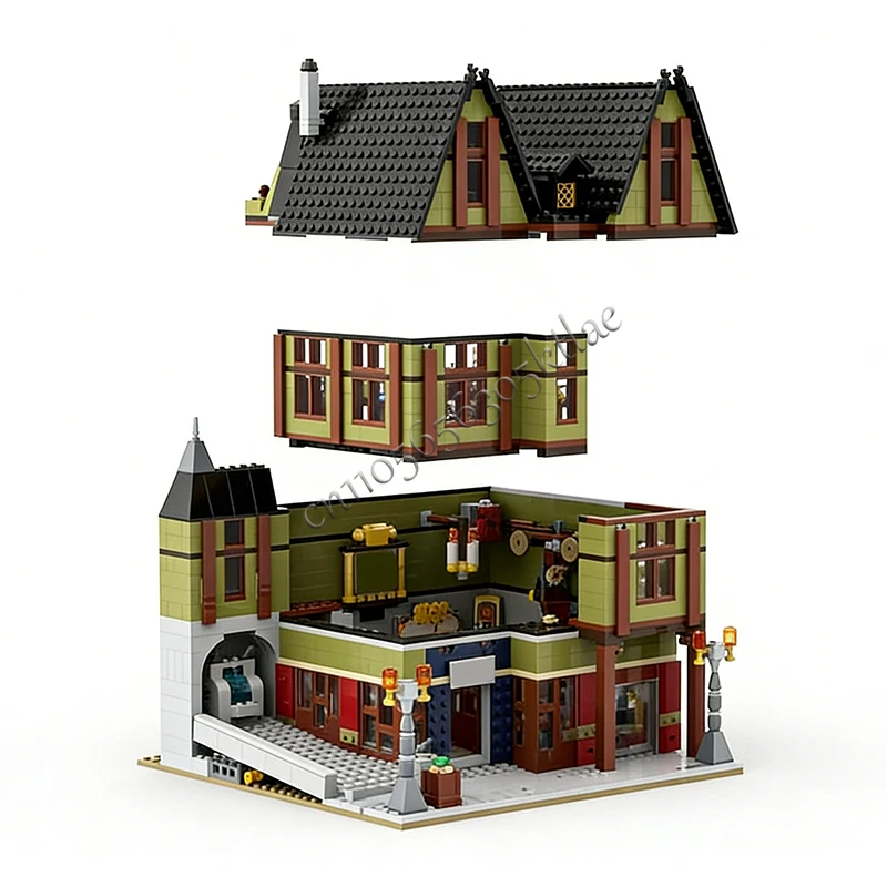 1659 ELEMENTÓW Średniowieczny Antyczny Dom z Półdrewnianą Konstrukcją MOC Personalizowany Modułowy Zestaw Klocków Technologicznych DIY Zabawka Prezent Urodzinowy