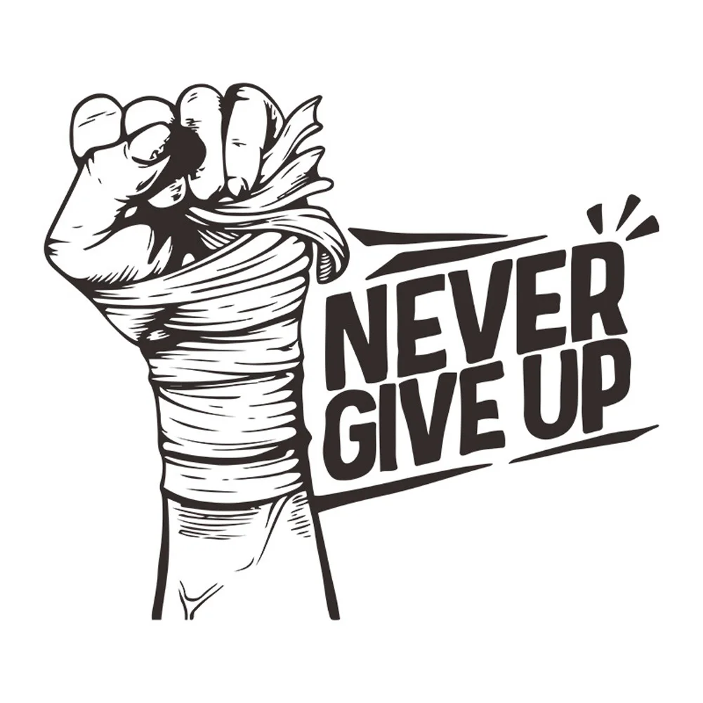 NEVER GIVE UP Inspirational Wall Sticker Bedroom Background For Home Decoration Kids Room Decor Wallpaper Creative Pattern