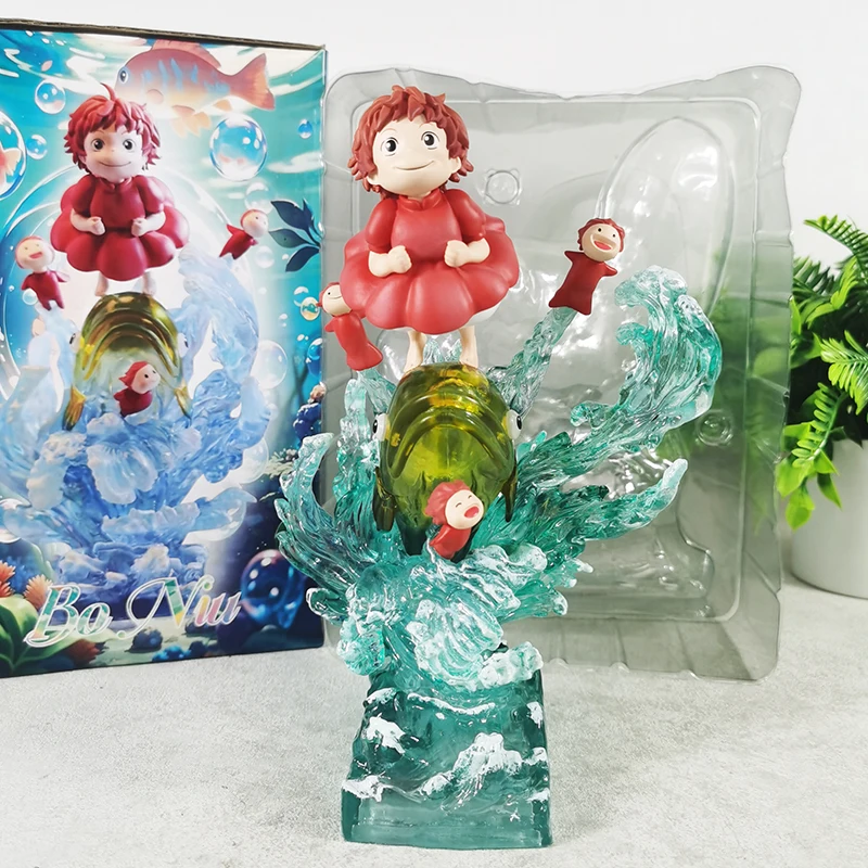 

22cm Ponyo Anime Peripherals Desktop Ornament Action Figure 2d Scene Model 1: 1 High Quality Version Gift