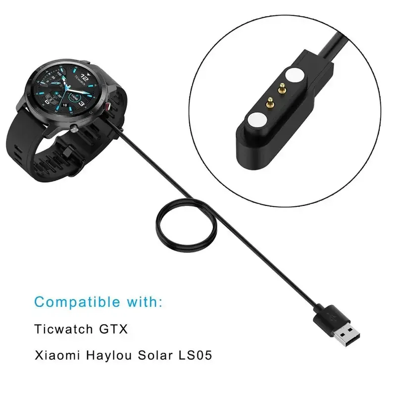 

60cm Smart Watch Dock Cord Charger for Xiaomi Haylou Solar LS05 Smartwatch USB Charging Cable Wire Charger Adapter Accessory