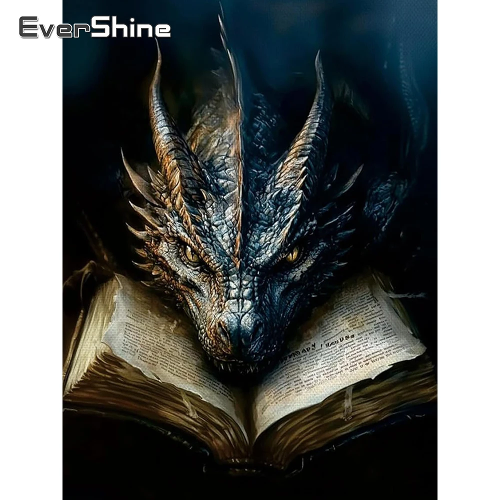 Evershine Broderie Diamant Dragon, Peinture Artisanale Animale en Strass, Kit DIY Mosaïque Murale à Perçage Carré Complet