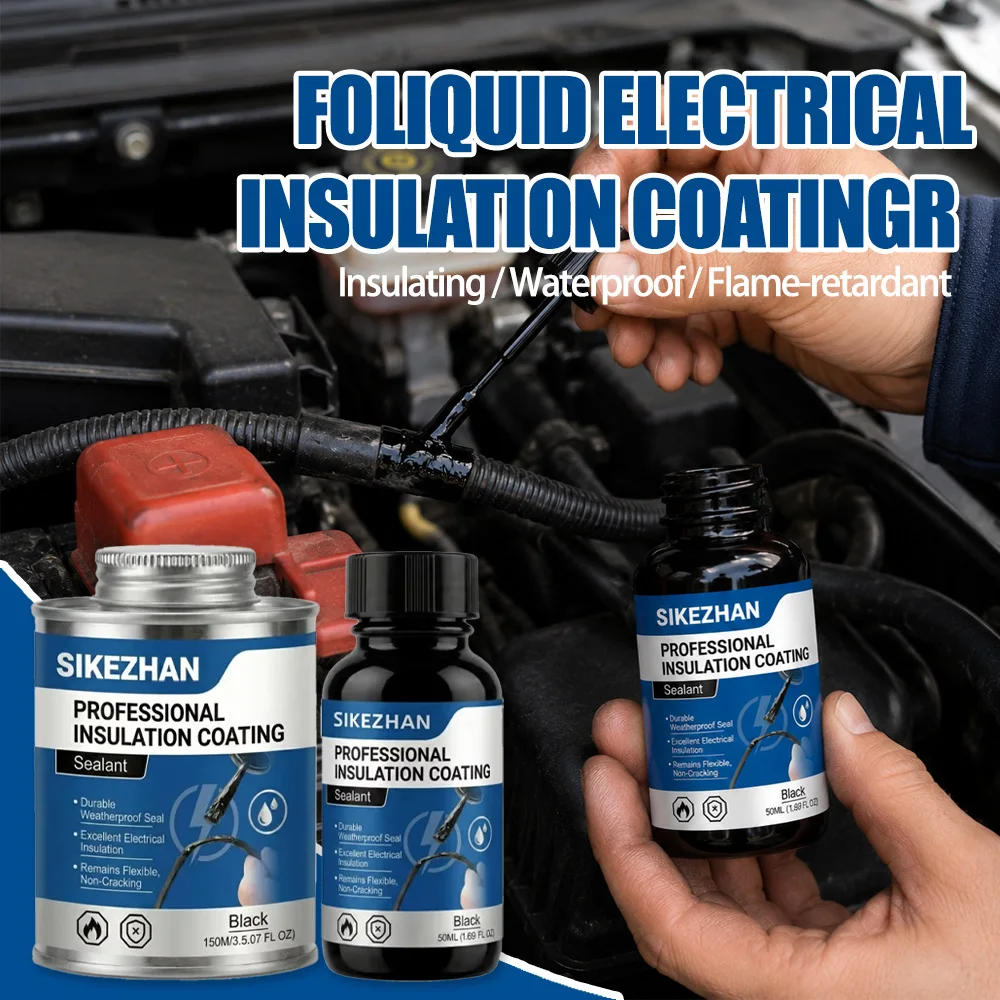 150ml Liquid Electrical Tape Insulation Rubber Coating Waterproof Fast Dry Sealant For Cable Wire Repair SIKEZHAN Black Glue