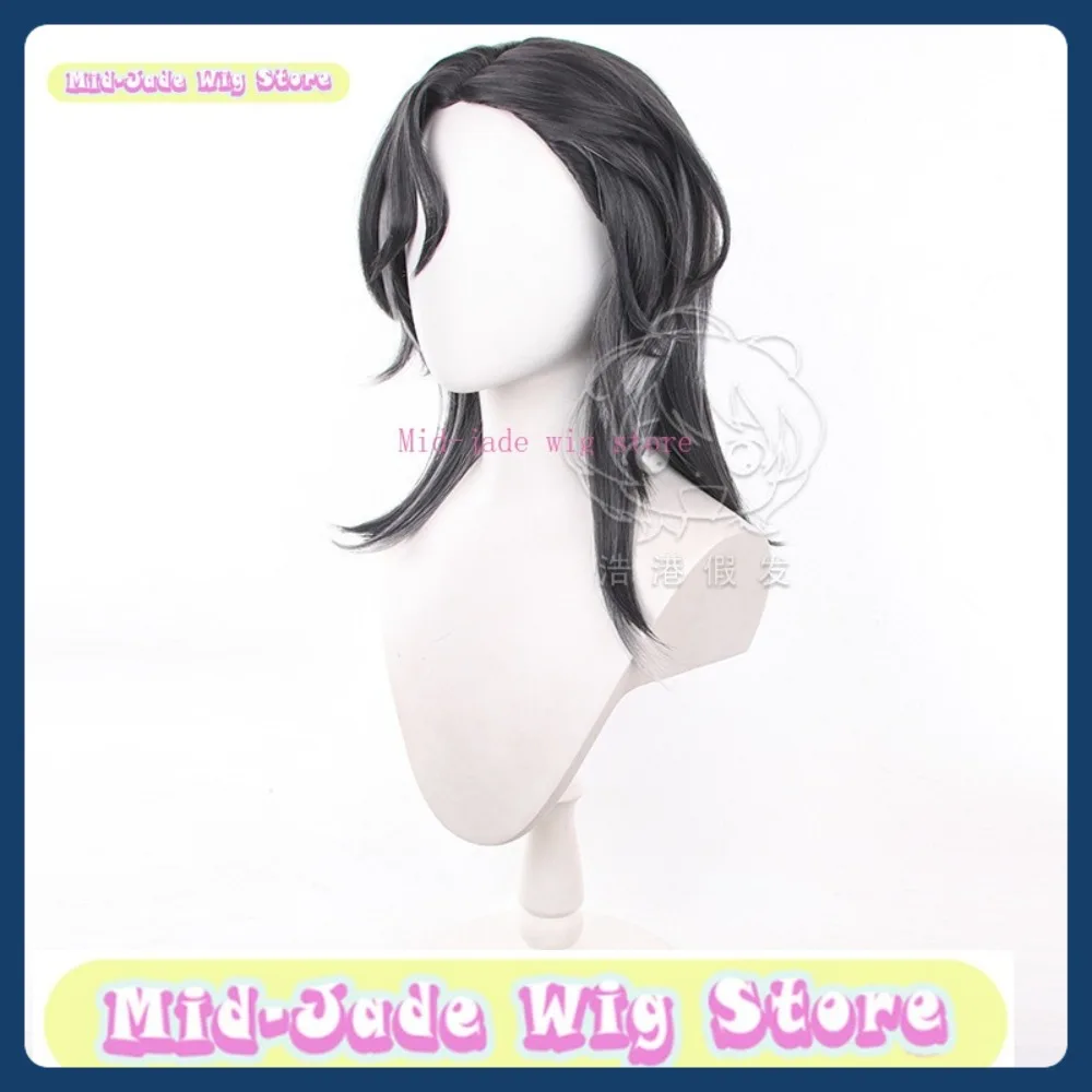 منتصف اليشم شعر مستعار مخزن الهوية الخامس فارس شعر مستعار تأثيري أنيمي لعبة الأدوار زي هالوين زي الدعائم الشعر الاصطناعية #5