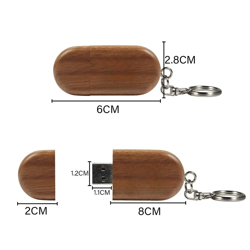 Wooden USB Flash Drive 128GB Free Key Chain Wood Pen Drive 64GB Real Capacity Memory Stick 32GB Heart Guitar Cross Pendrive 16GB
