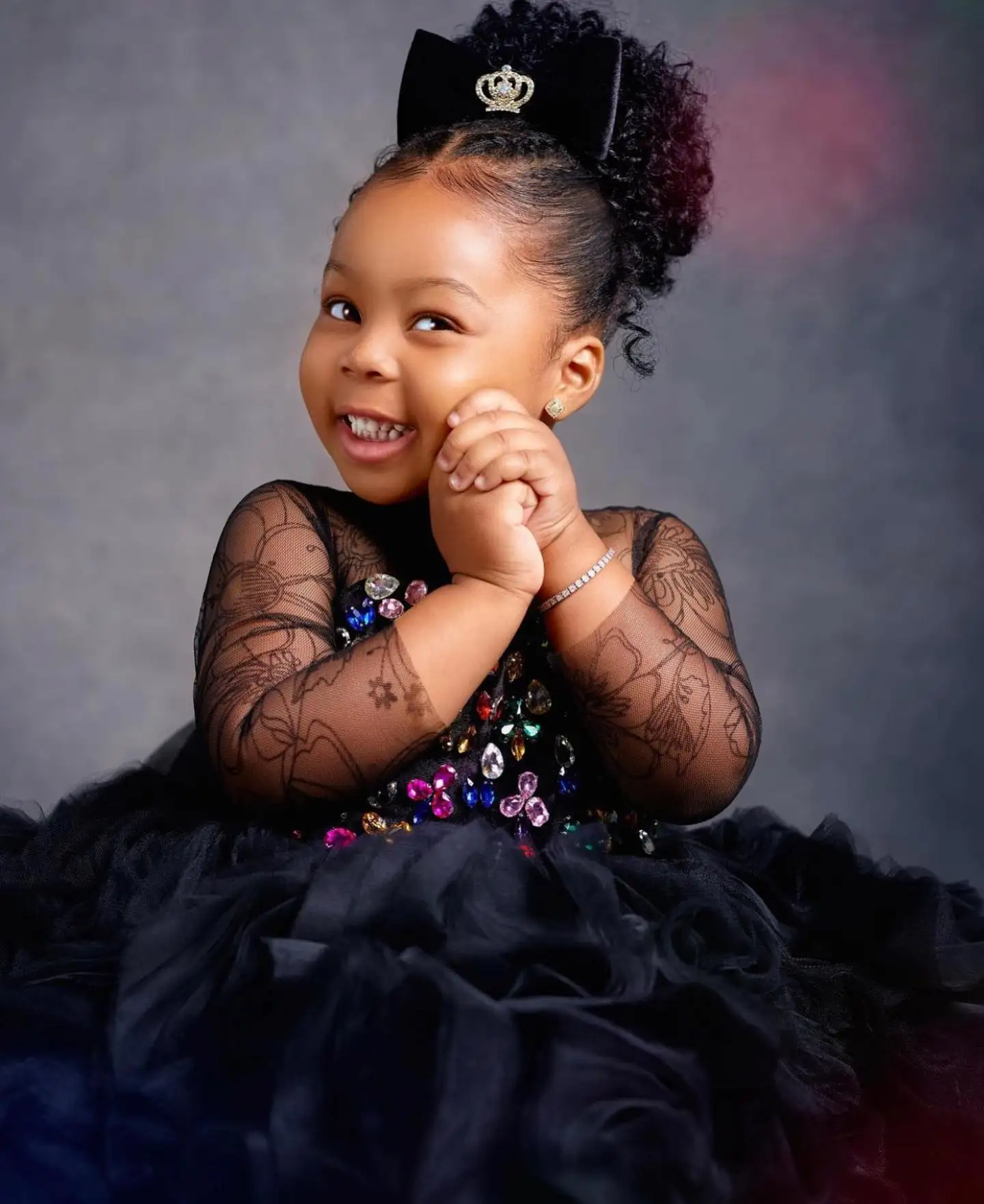 Crystal Black Girl Pageant Dress Flower Girls Dresses for Wedding Customized Kids Party Wear Baby Birthday Gowns for Photoshoot