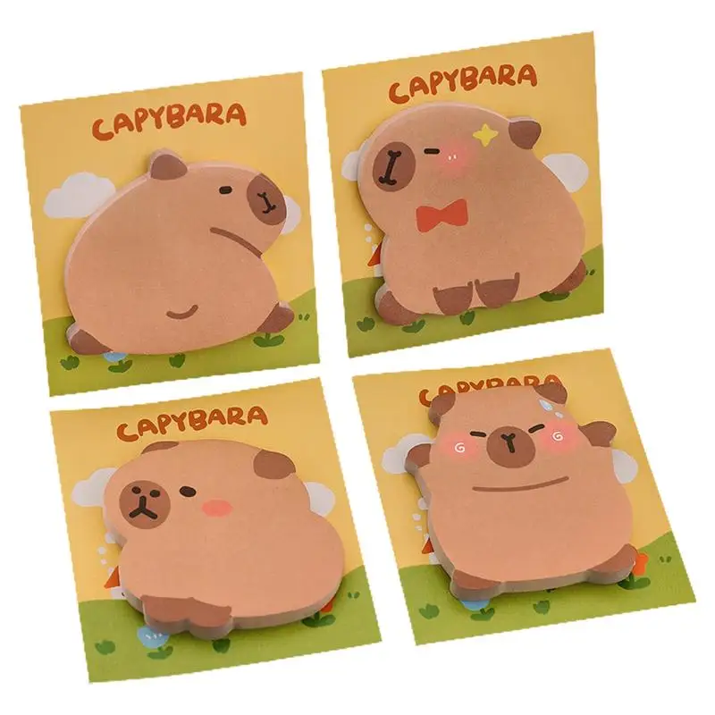 Cartoon Capybara Shaped Sticky Notes Cute Aesthetic School Stationery Memo Pad Self-Adhesive Notes Back to School