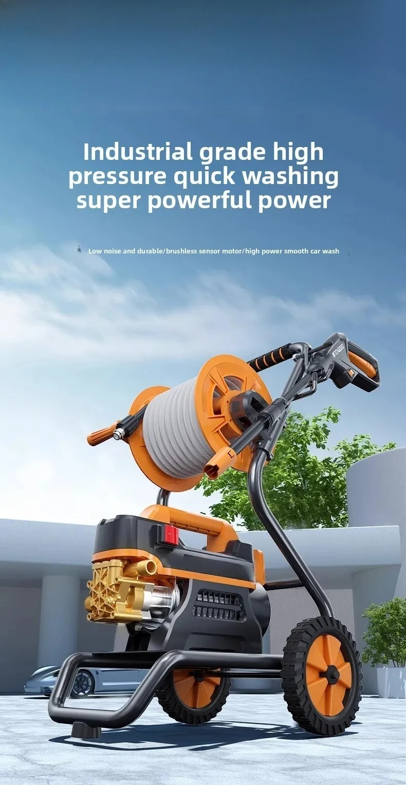 Household 220v Plug-in High Pressure Water Gun Super Pressure Connecting Bucket New Pressurized Water Pump Washing Floor