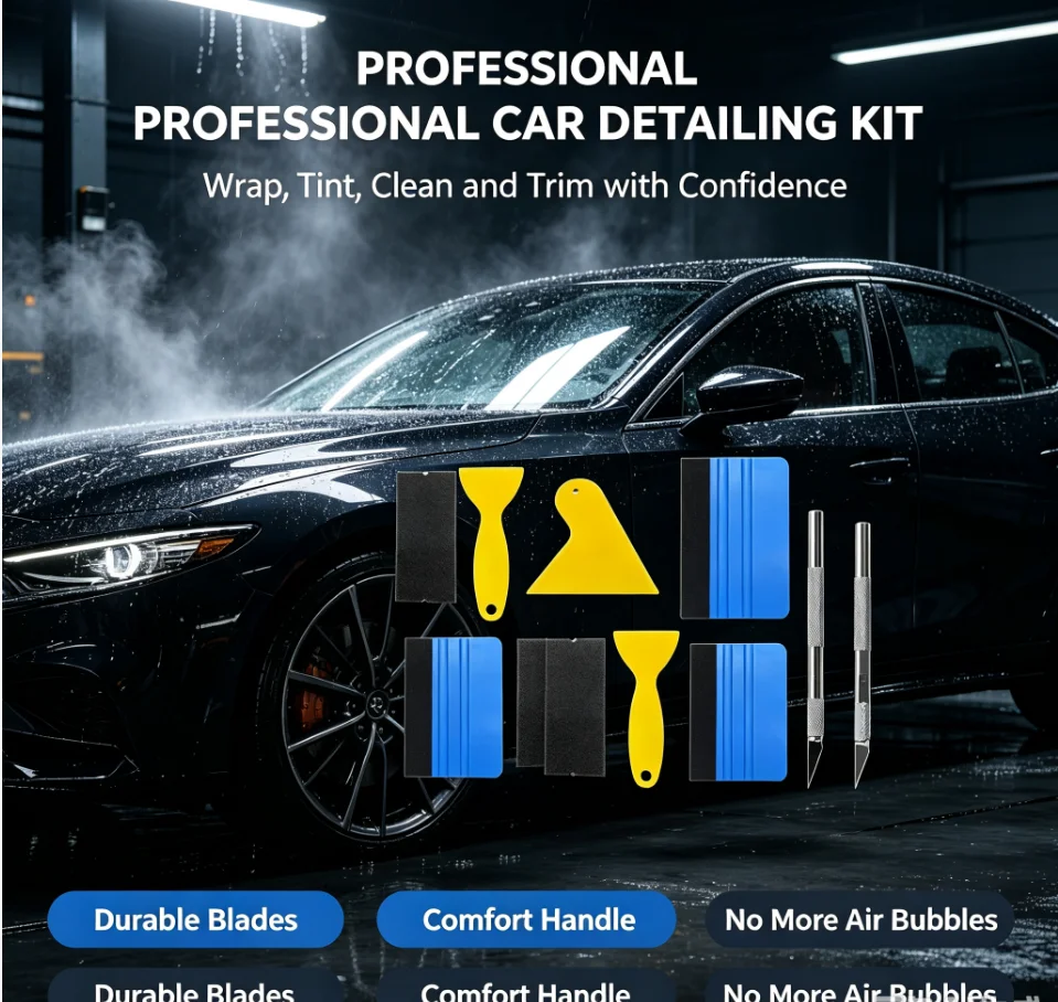 Hot Car Ting Kit Vinyl Wrap Tools Window Film Squeegee Scraper Stickers Cut Knife Vehicle Styling Accessories Vinyl Spatula