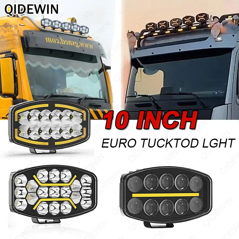 

10 Inch Super Bright With White Yellow DRL LED Spot Work Driving Head Light For Truck BUS Trailer 10-30V DC