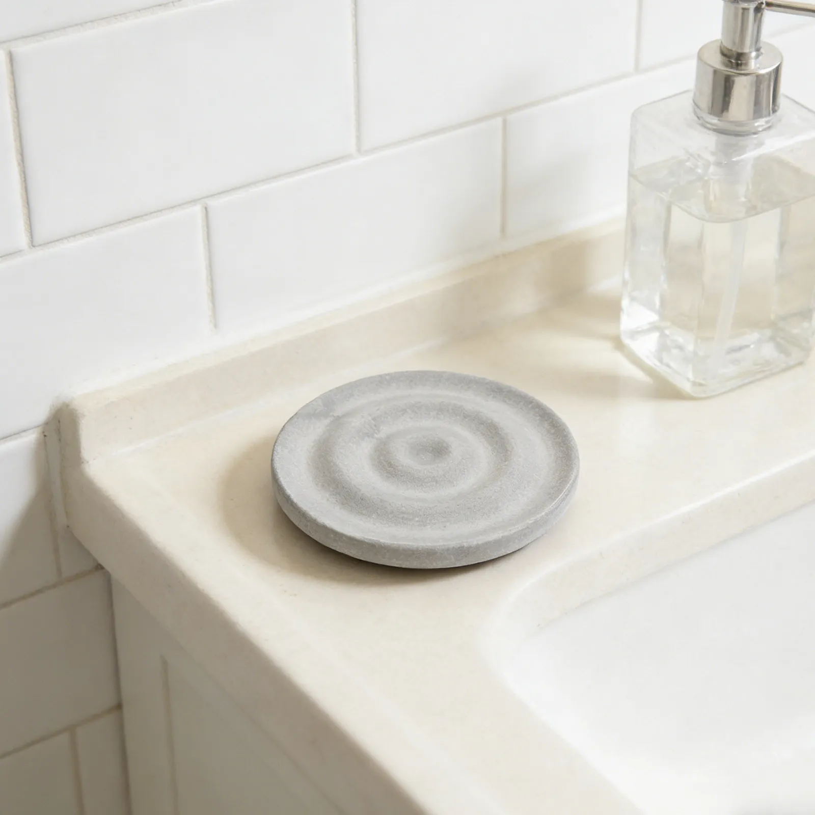 Diatomite Soap Dish Holder Round Stone Drying Tray for Bathroom Kitchen Sink Fast Absorbing Non-Slip Soap Bar Holder