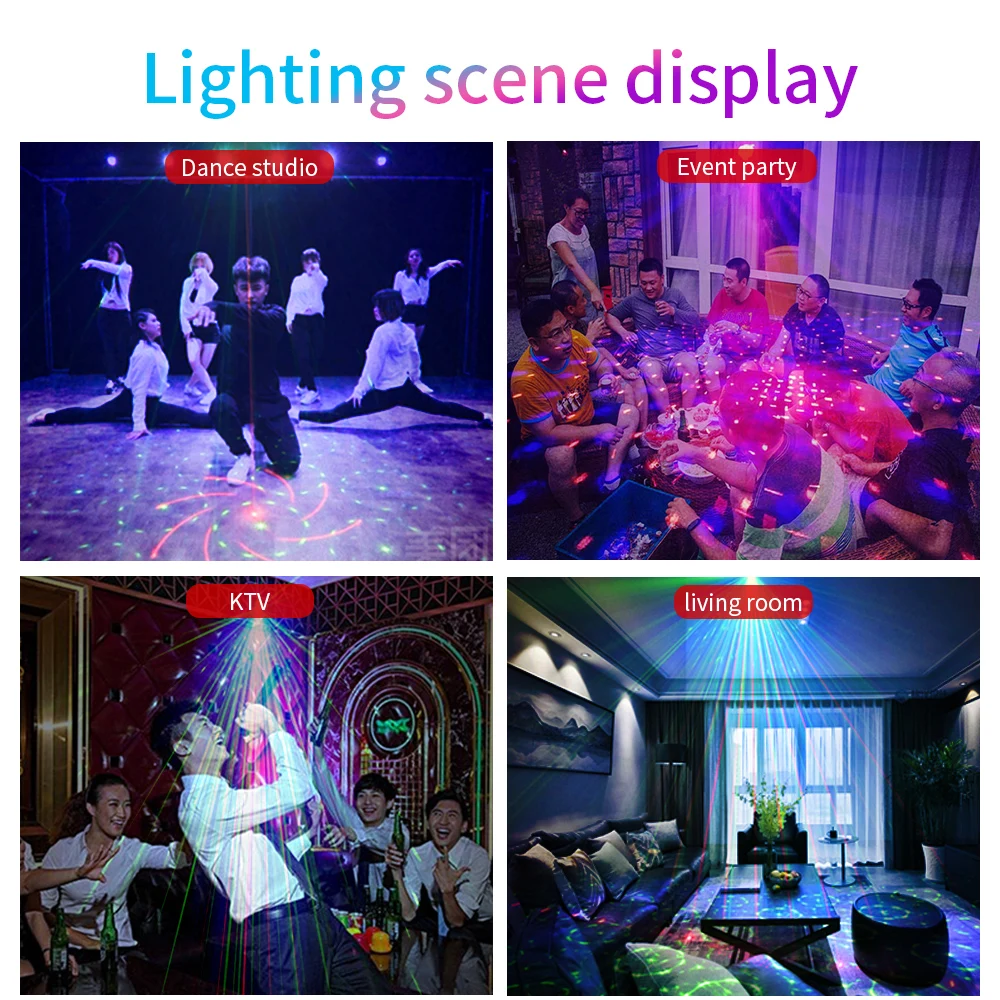 129 Patterns USB Rechargeable Led Laser Projector Lights RGB UV DJ Sound Party Disco Light for Wedding Birthday Party dj bedroom