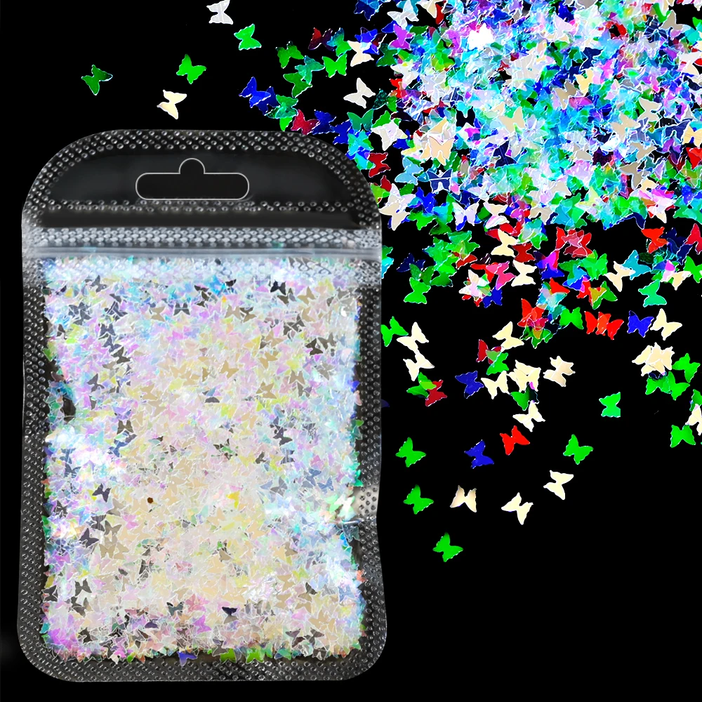10g Neon Stern/Mond/Unkraut Fluoreszenz Nagel Pailletten Bunte Stern Design Glitter Flocken Weihnachten Neon Maniküre Stern pailletten &*& – Detail 7