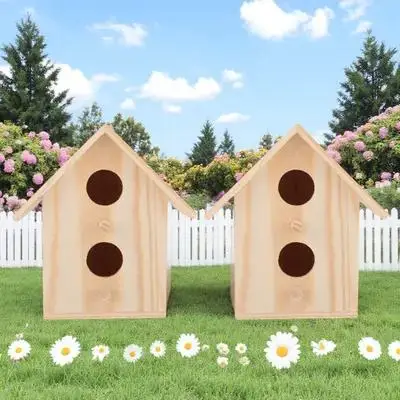 2Pcs Wooden Bird Ne… - image