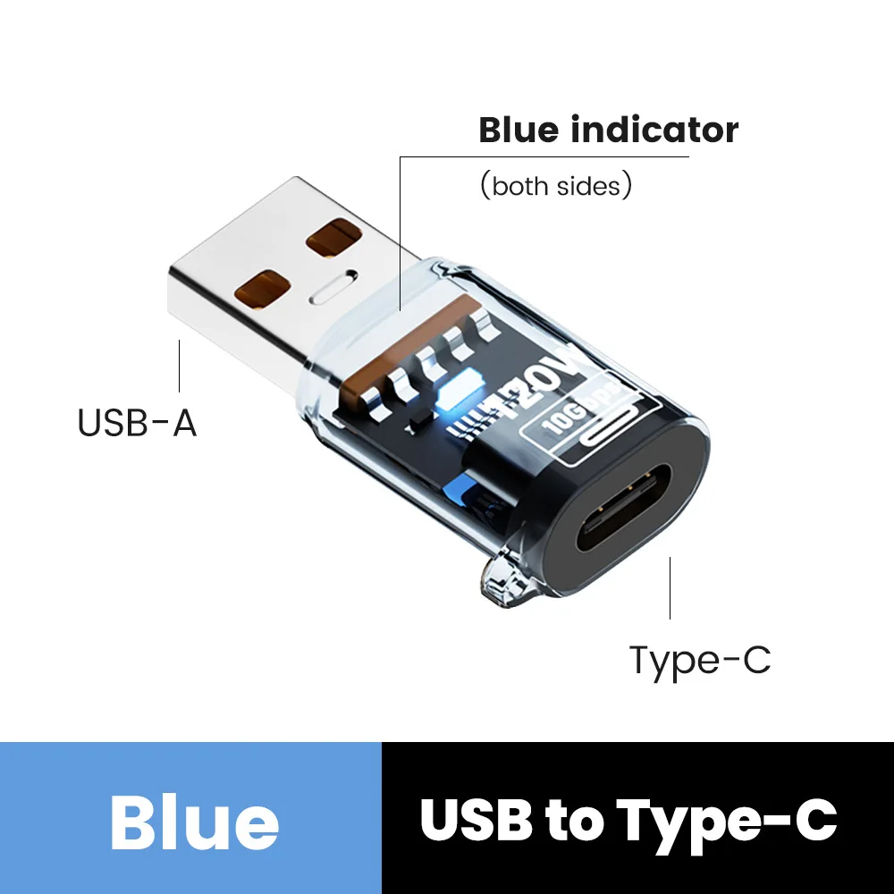120W Typ-C-auf-USB-A-OTG-Adapter, USB 3.2 auf Typ-C-Schnellladestecker für iPhone 15, 16, MacBook, iPad, Huawei P60, Xiaomi