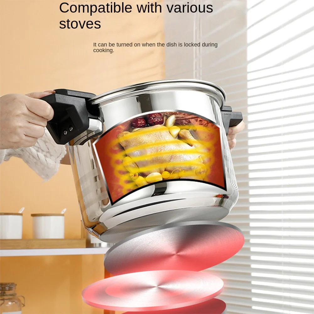 وعاء ضغط صغير من الفولاذ المقاوم للصدأ مع صمام عادم، وعاء طهي منزلي، وعاء غير لاصق ذو سعة كبيرة