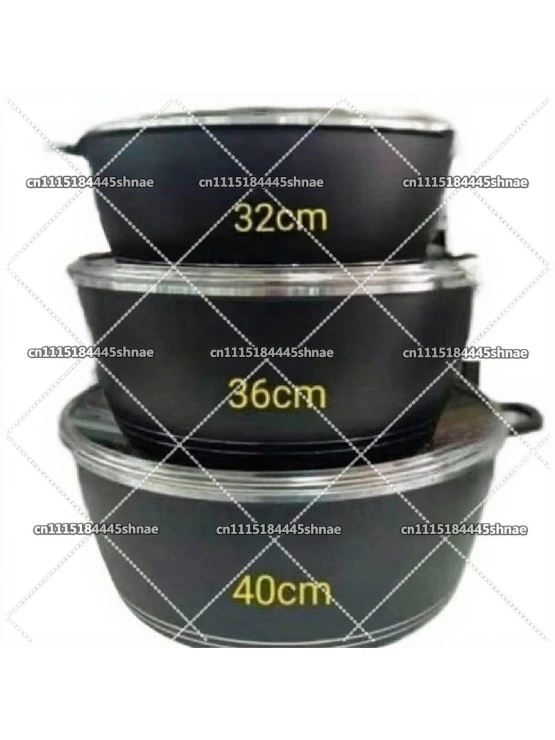 32/36/40cm Aluminum Granite Non Stick Casserole Pot Set, Large Size Kitchen Cookware Set with Lids, Nonstick Saucepan for Home