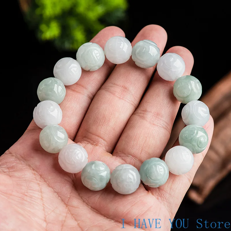 Natural Myanmar A-grade Jade Bracelet Dragon Ball Bracelet, Carved Jade Bracelet, Fashion Men's and Women's High end Jewelry