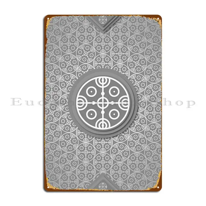 Geometric Glyph Pattern Metal Plaque Poster Garage Living Room Party Wall Decor Iron Tin Sign Poster