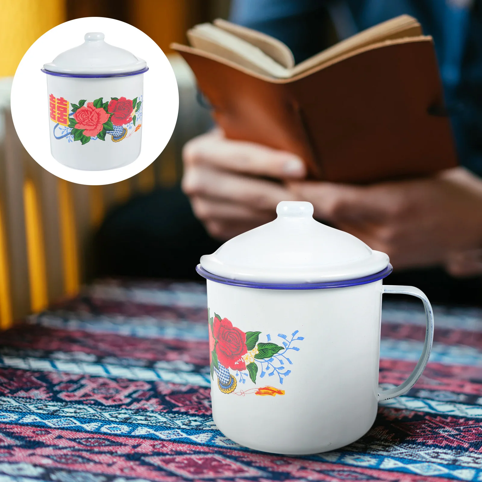 

1Pcs Creative Drinking Cup Vintage Design Iron Coffee Cup Easy to Clean and Store Drinking Supply Water Mug Chic Gift