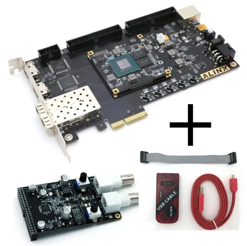 XILINX XC7A200T FPGA Development Board Artix-7 A7 200T/100T/35T ALINX Brand (Board + JTAG Program DownLoader + 14bits 2 way DA)