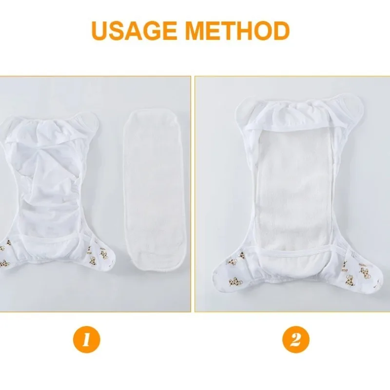 

2/10pcs Baby Reusable Diapers Washable Ecological Nappies Inserts Cotton Cloth Diapers for Children Breathable Absorbent