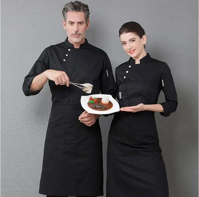 

Chef Uniform Unisex Long Sleeve Work Wear Bakery Restaurant Kitchen Catering Chef Jackets Food Service Breathable Overalls