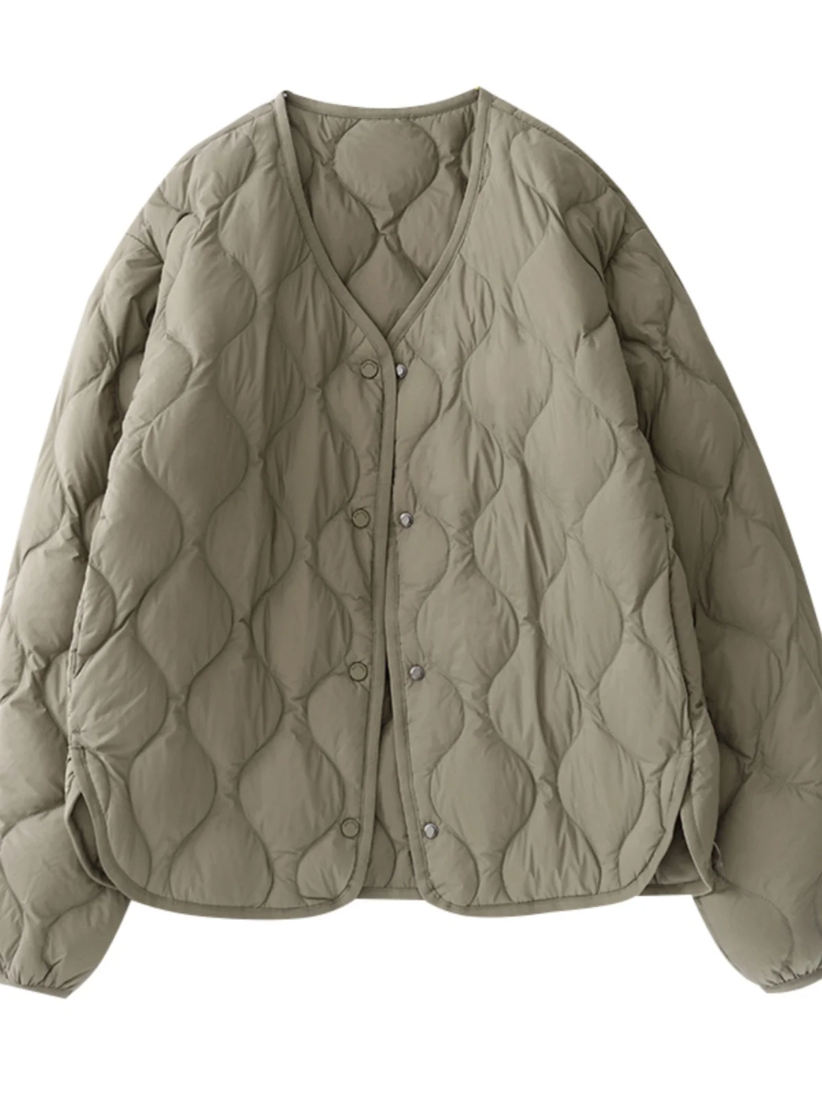 Faionable léger matelassé v-ne vers le bas coton Jaet femmes hiver ample intérieur chaud ort manteau Dr Qing a Po