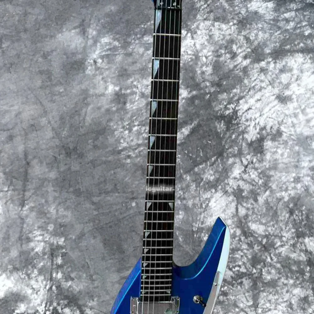 Shark Metallic Blue Electric Guitar Mini Humbukcer Pickups Wrap Arround Tailpiece Mirror Pickguard
