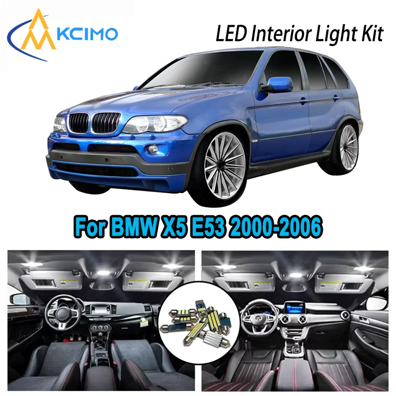 

For BMW X5 E53 2000-2006 2001 2002 2003 2004 Premium Bright LED Interior Dome Map Trunk Light Kit Car Led Lamps Canbus No Error