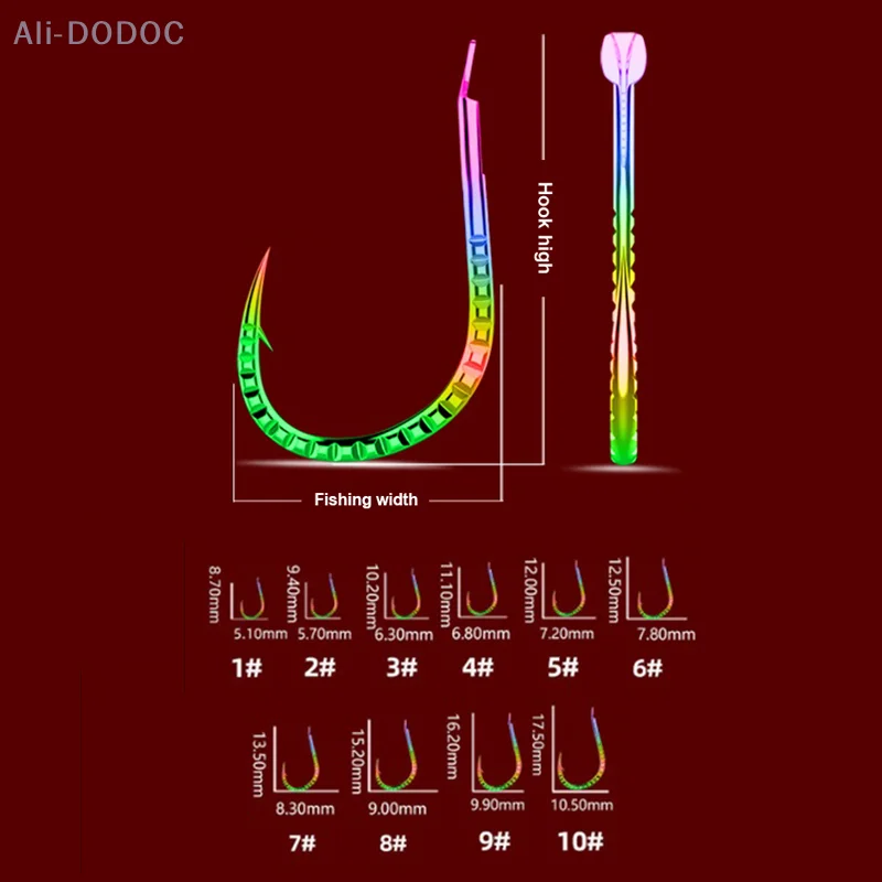 10 шт., рыболовные крючки из высокоуглеродистой стали