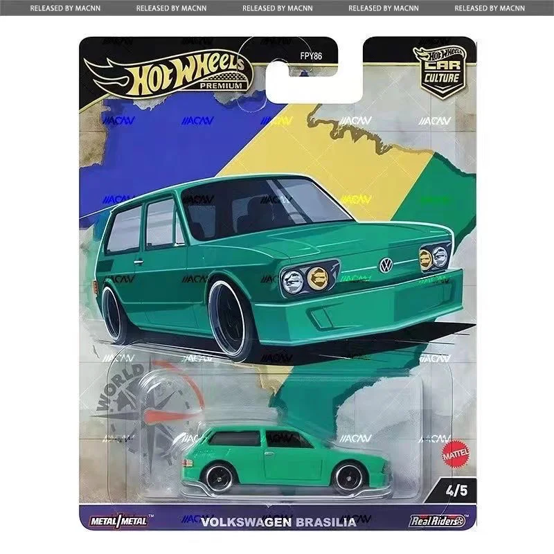 Mattel Hot Wheels 1/64 Car Culture Mix-3 2024 World Tour Series Fpy86 Volkswagen Brasilia Diecast Vehicle Model Kids Toys Gift