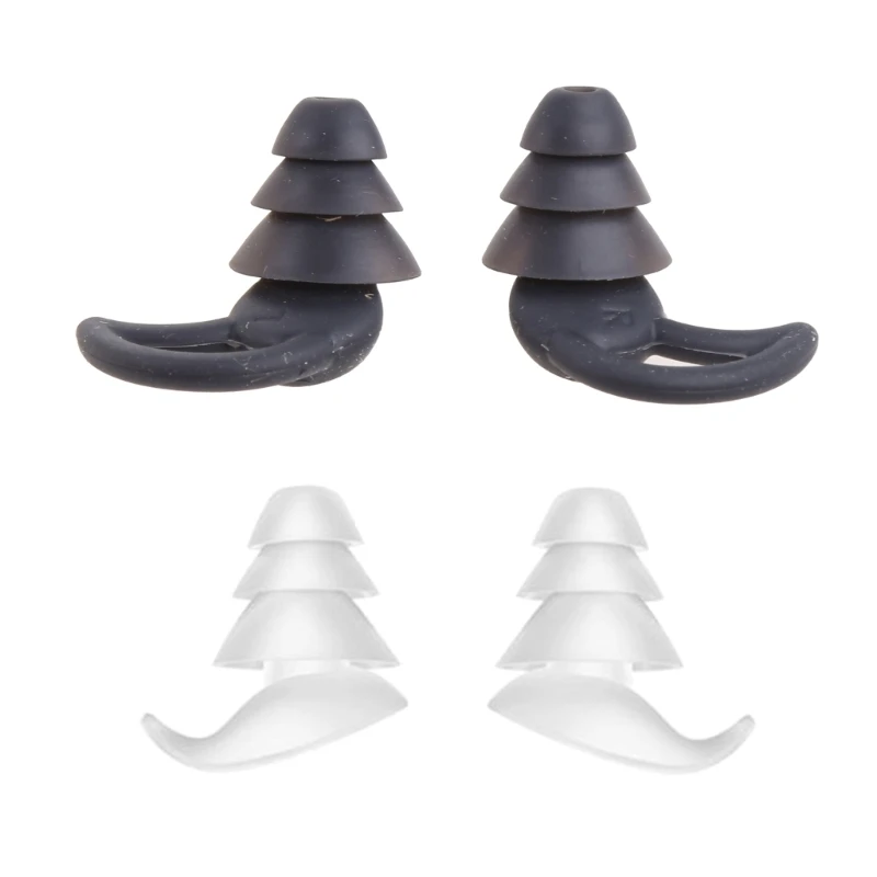 1Pair 3 Layer Soft Silicone Ear Plugs Tapered Sleep Noise Reduction Earplugs Sound Insulation Ear Protector