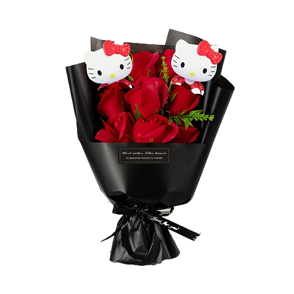 Sanrio presents a bouquet of Hello Kitty flowers. Hello Kitty realistic rose flowers. Home and wedding decoration items. Realist - view 5