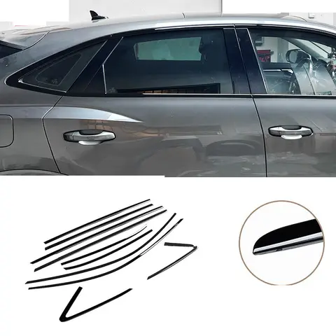 아우디 Q3 스포츠백 전용 2019 2020 2021 2022 2023, 광택 블랙 자동차 윈도우 트림 몰딩 커버 트림, 10 개