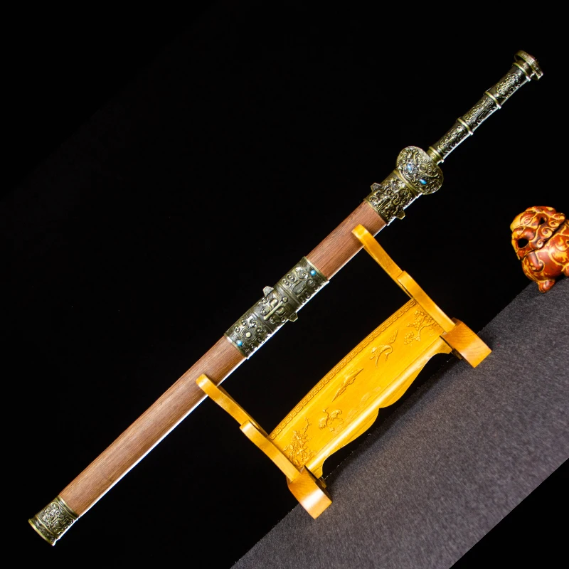 Medieval Han Sword High Manganese Steel Blade Real Full Tang Sharp Ready Battle Metal Handle Dragon Swords Kongfu Weapons Katana - view 6